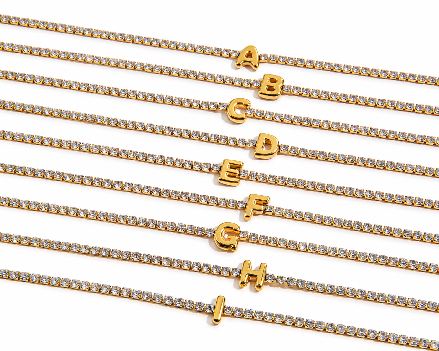 Love Letter 18K Gold Plated Tennis Bracelet