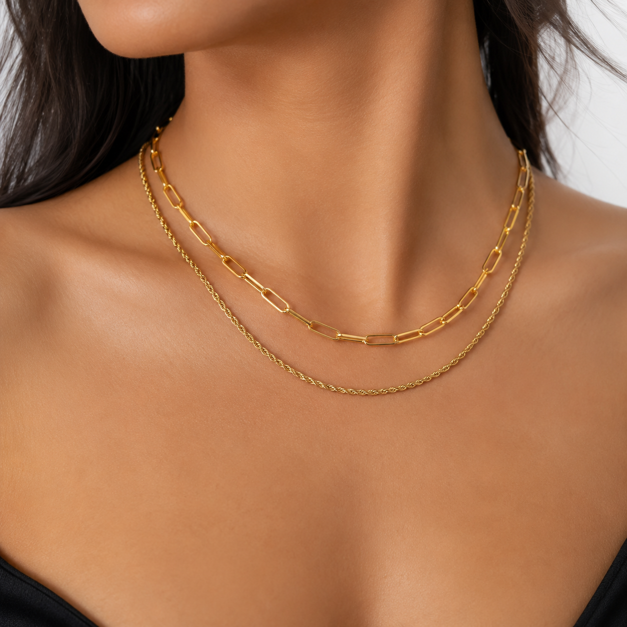 Soleil 18K Gold Plated Layered Necklace