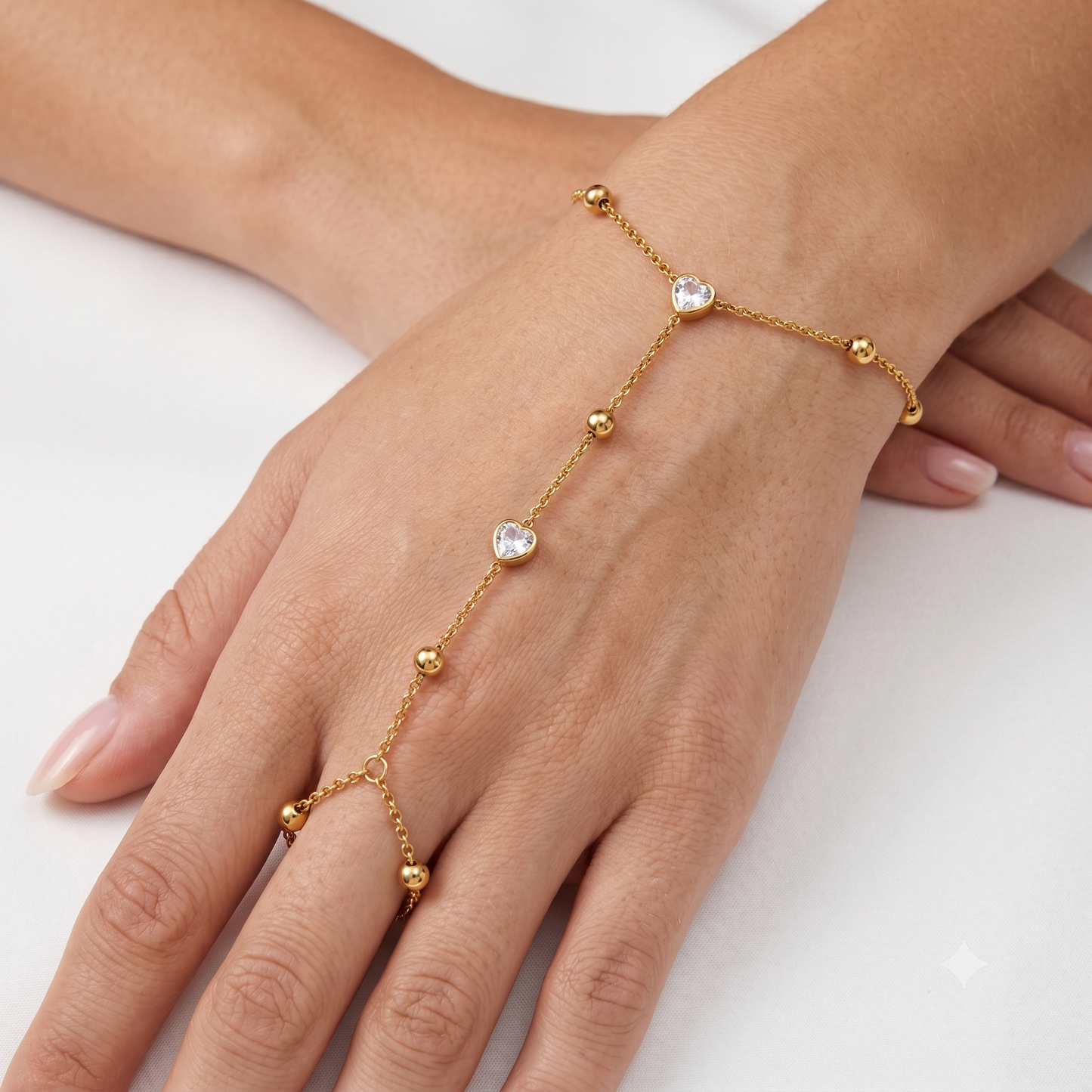 Heart Breaker 18K Gold Plated Hand Chain